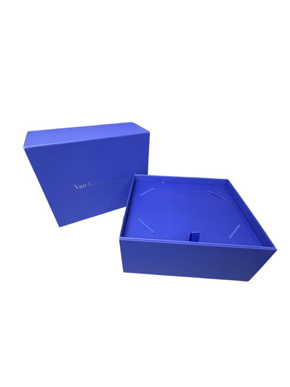 Van Cleef & Arpels Blue Presentation Gift Storage Box 12x7x5.5 Empty Authentic